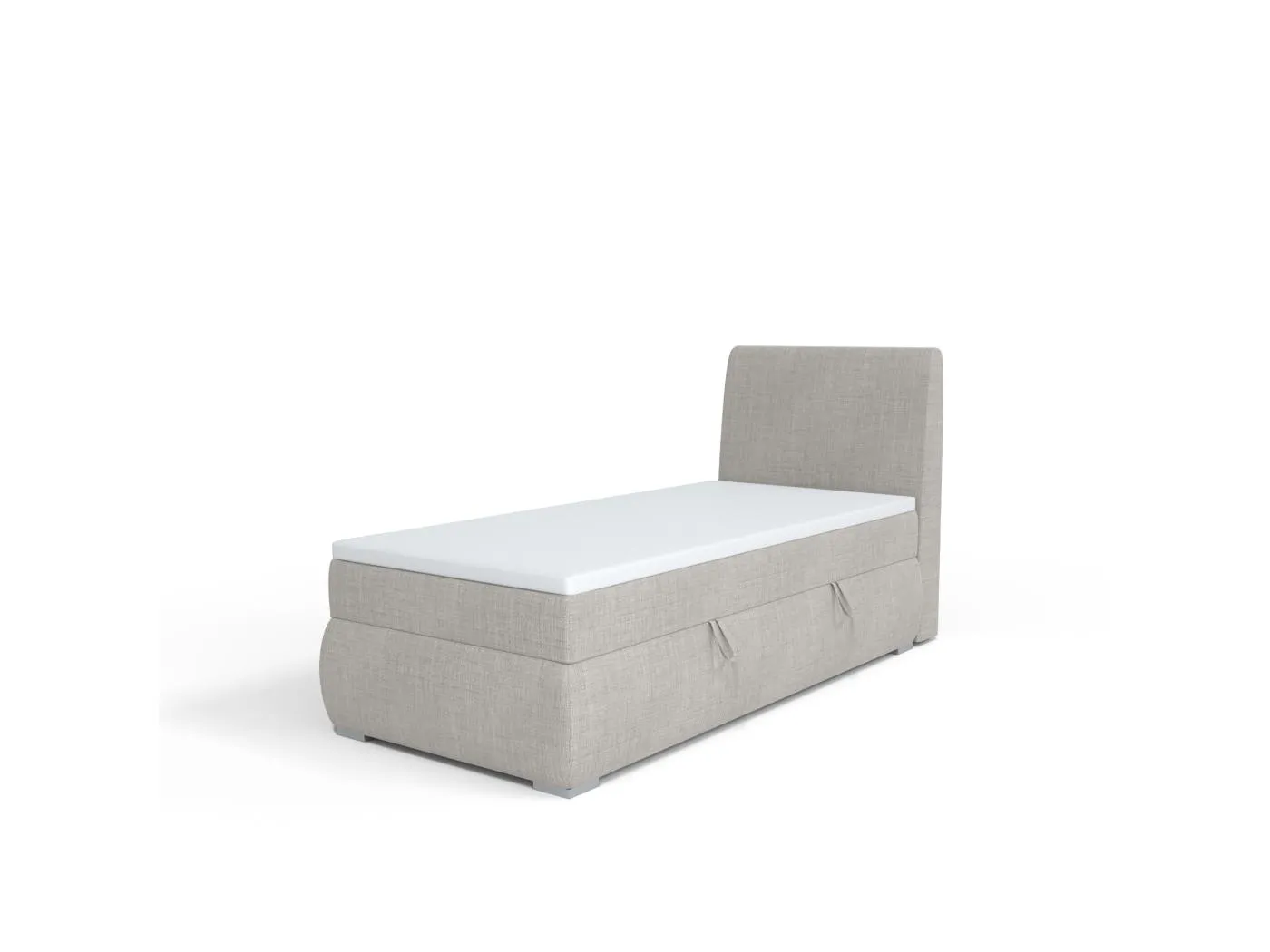 BOXSPRINGBETT mit Bettkasten Buffalo Mini Seite Rechts 100x200 cm, Lux 05 (Hellgrau)