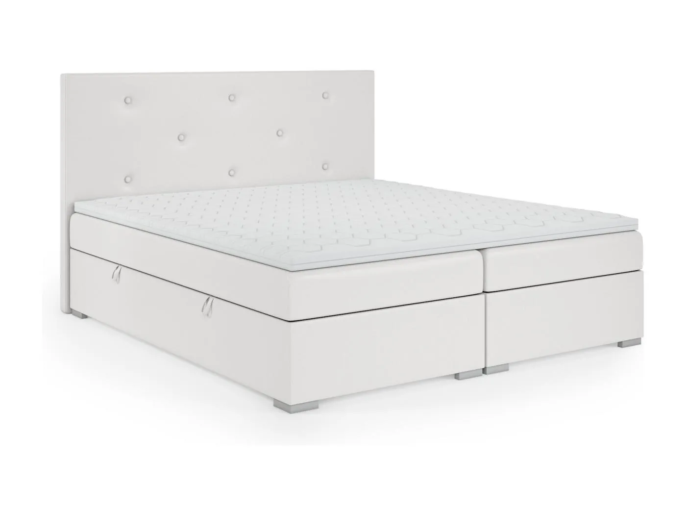 BOXSPRINGBETT mit Bettkästen Topper Atlanta 180x200 cm, Soft 17 (Weiß)