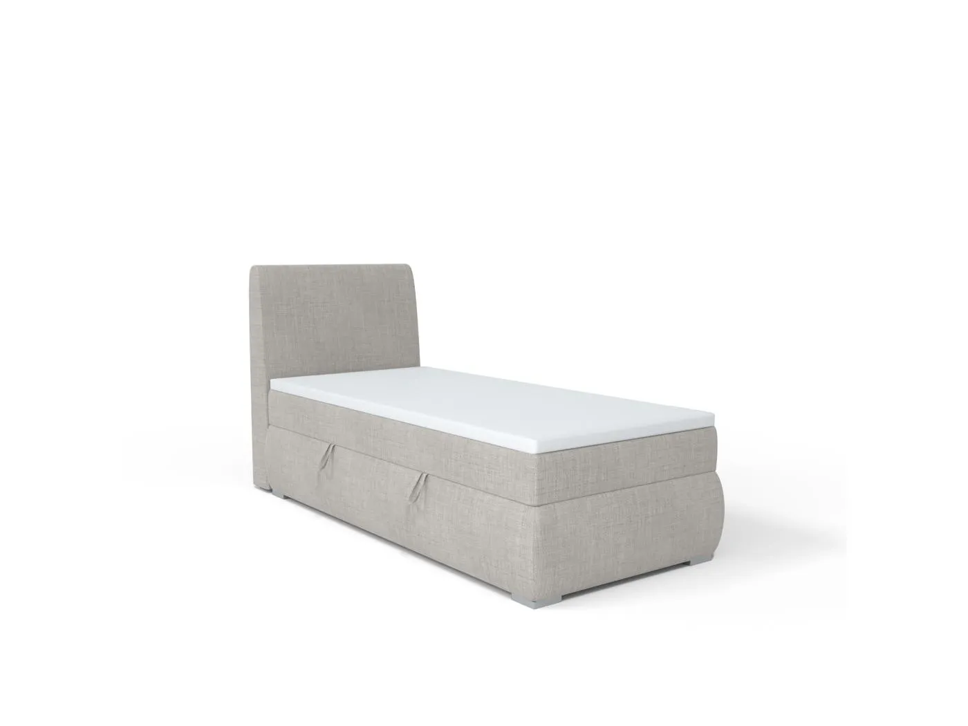 BOXSPRINGBETT mit Bettkasten Buffalo Mini Seite Links 100x200 cm, Lux 05 (Hellgrau)