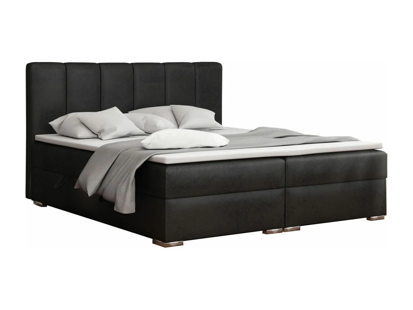 BOXSPRINGBETT mit Bettkästen Provo 140x200 cm, Gobi 97 (Schwarz)