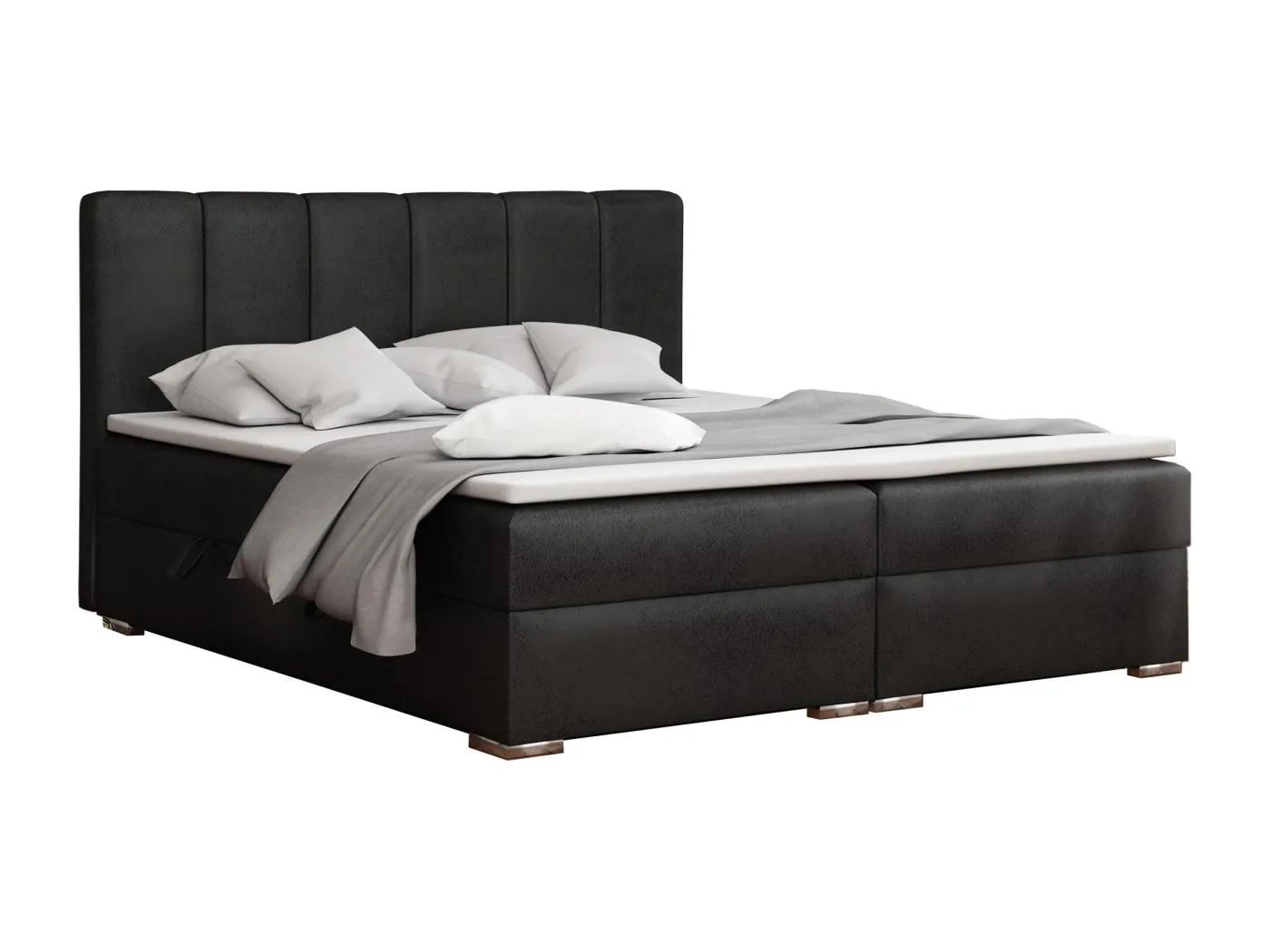 BOXSPRINGBETT mit Bettkästen Provo 160x200 cm, Gobi 97 (Schwarz)