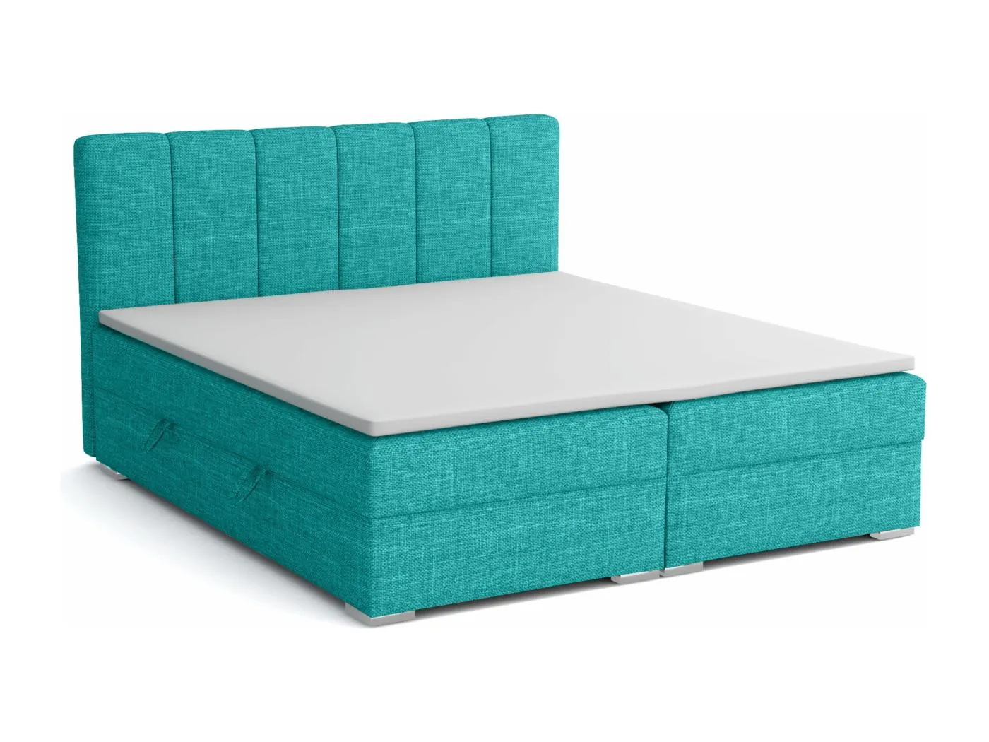 BOXSPRINGBETT mit Bettkästen Provo 180x200 cm, Orinoco 85 (Türkisblau)