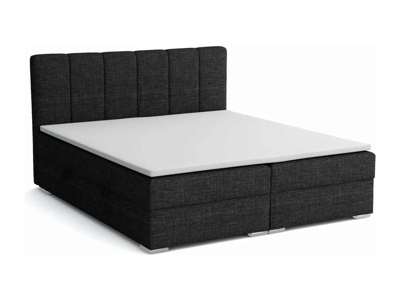 BOXSPRINGBETT mit Bettkästen Provo 200x200 cm, Lux 23 (Schwarz)
