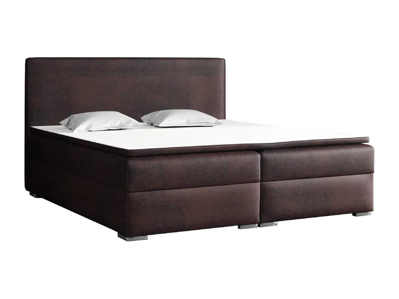 BOXSPRINGBETT mit Topper Soler 180x200 cm, Gobi 04 (Dunkelbraun Lederoptik)