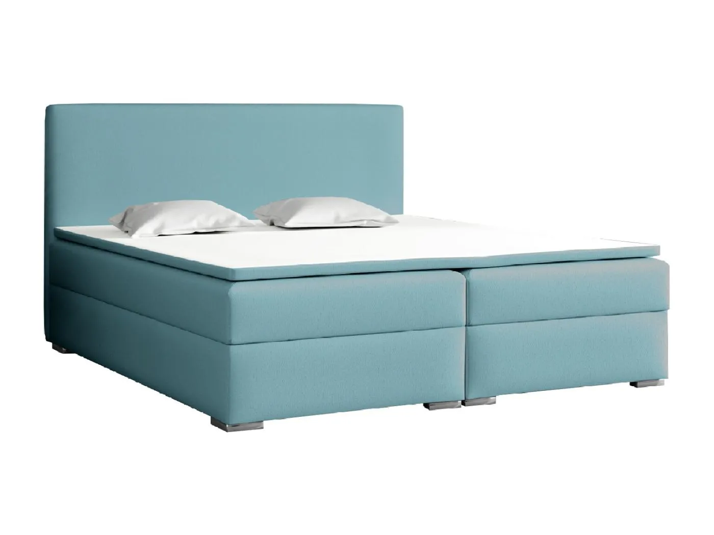 BOXSPRINGBETT mit Topper Soler 200x200 cm, Soft 08 (Pastellblau)