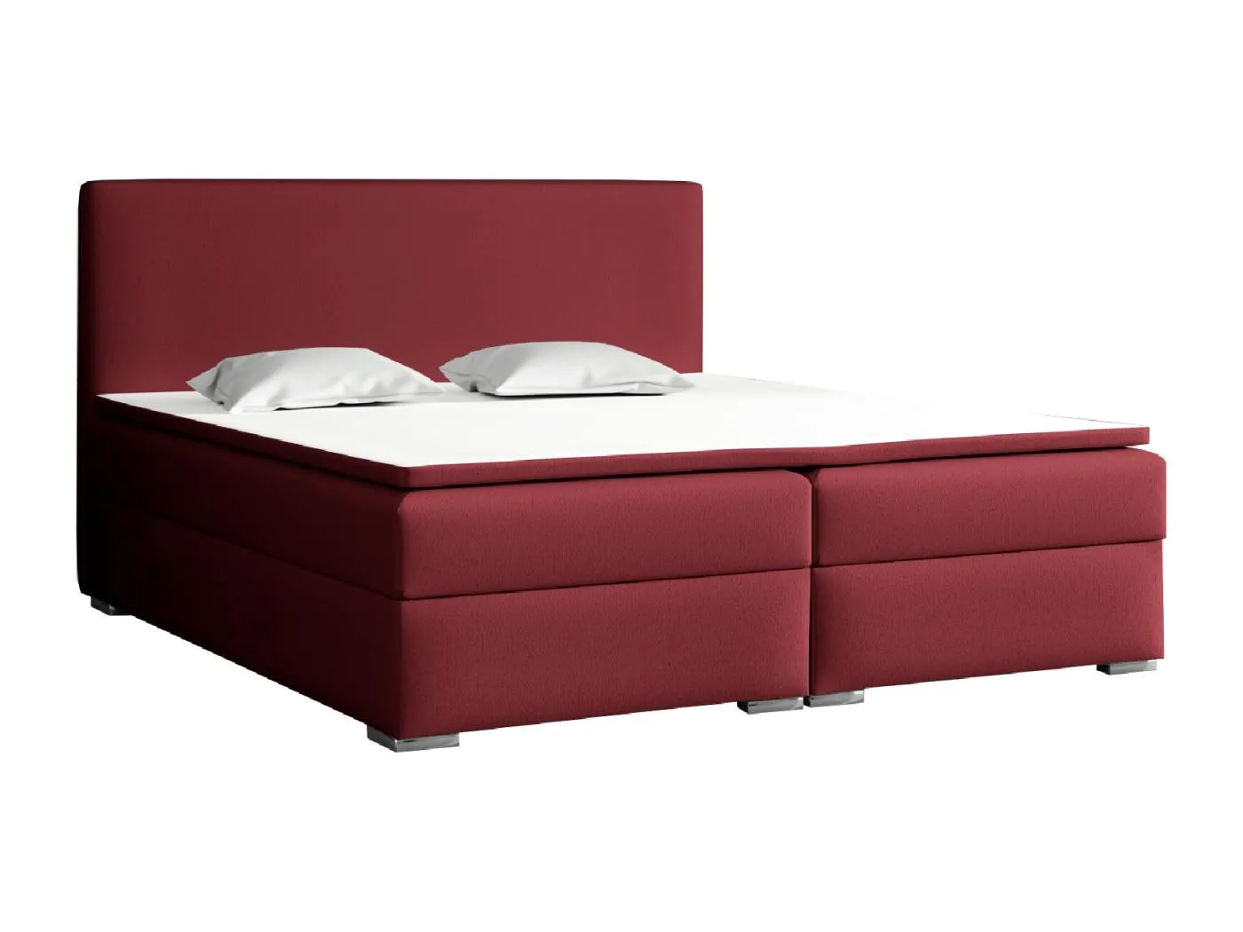 BOXSPRINGBETT mit Topper Soler 200x200 cm, Soft 28 (Burgundrot)