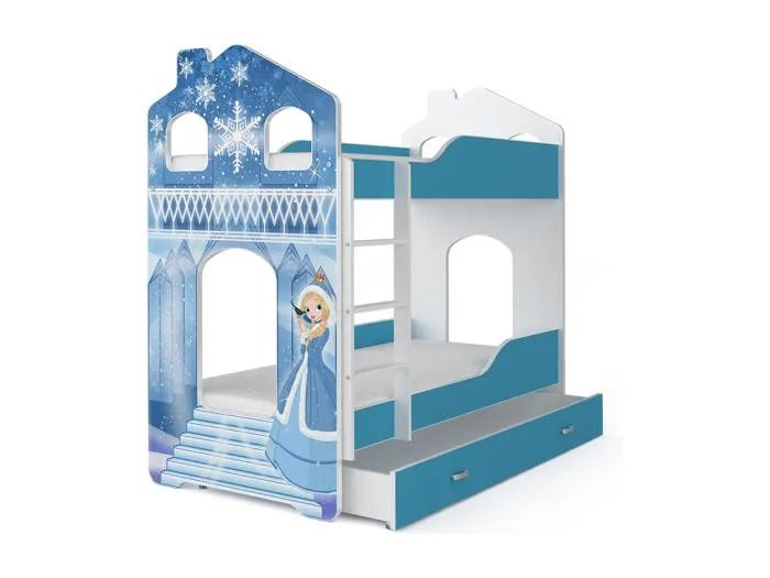 KINDERETAGENBETT mit Bettkasten Horman 160x80 cm, Blaues Eisland