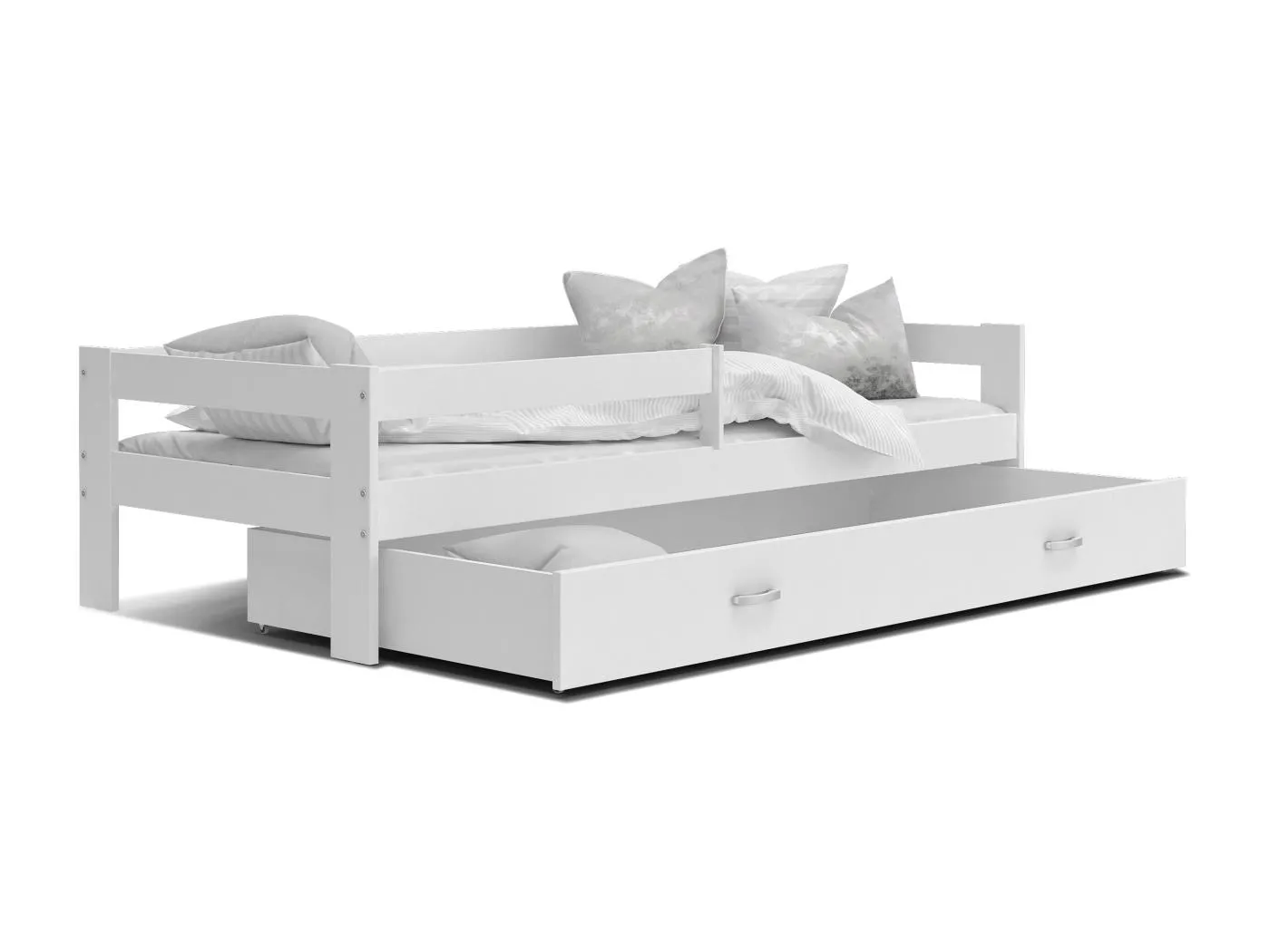 KINDERBETT mit Bettkasten Matratze Naomi 160x80 cm, Weiss