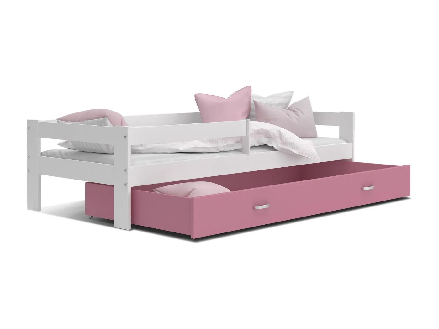 KINDERBETT mit Bettkasten Matratze Naomi 160x80 cm, Rosa