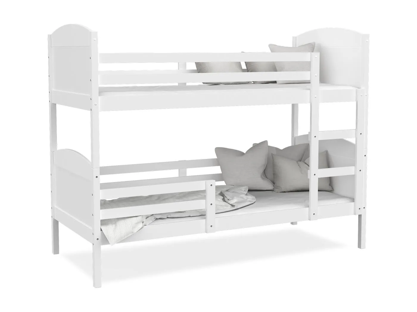 KINDERETAGENBETT Mateo 200x90 cm, weißer Korpus / weiße Einsätze