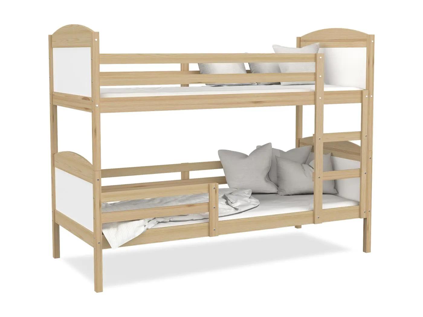 KINDERETAGENBETT mit Matratze Mateo 200x90 cm, Korpus Kiefer / Einlagen weiß