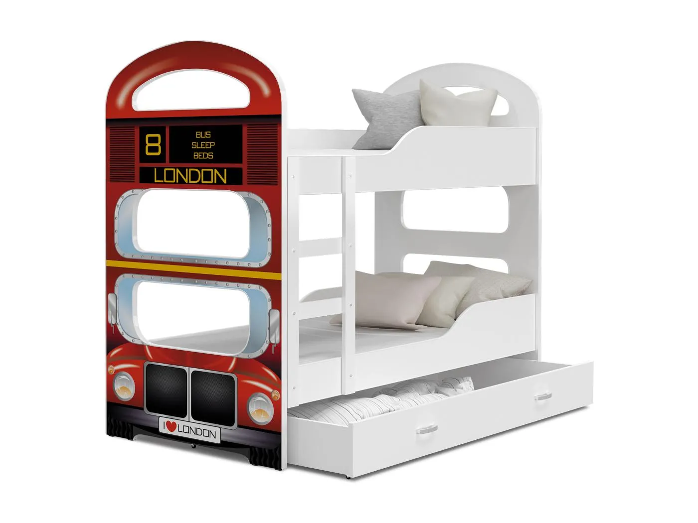 KINDERETAGENBETT mit Bettkasten Amigo 190x80 cm, Rot