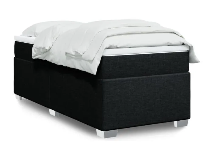 Boxspringbett mit Matratze Schwarz 90x190 cm Stoff