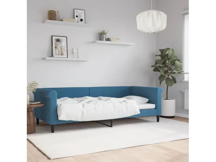 Tagesbett,Sofabett Blau 90x200 cm Samt -gkd21722