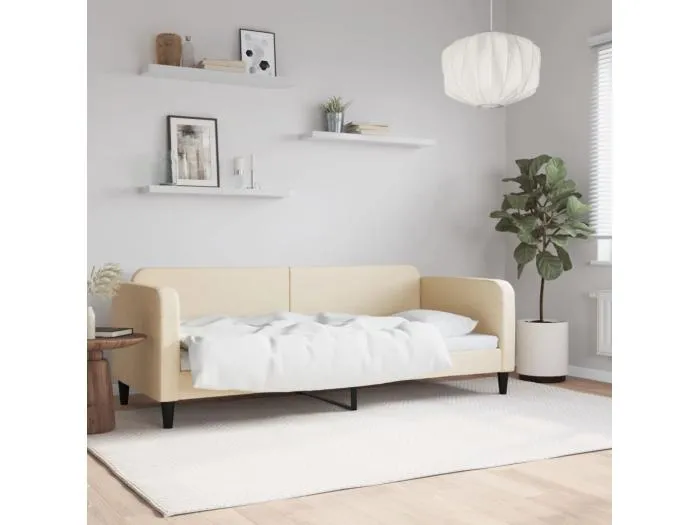 Tagesbett,Sofabett Creme 80x200 cm Stoff -gkd10610