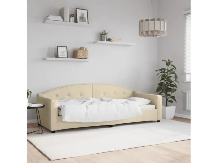 Tagesbett,Sofabett Creme 80x200 cm Stoff -gkd93125