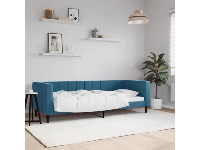 Tagesbett,Sofabett Blau 80x200 cm Samt -gkd78842