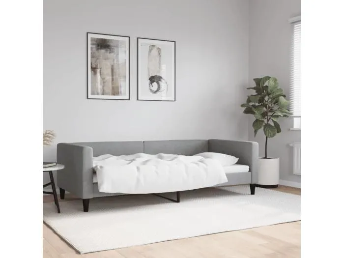 Tagesbett,Sofabett Hellgrau 90x200 cm Stoff -gkd43169