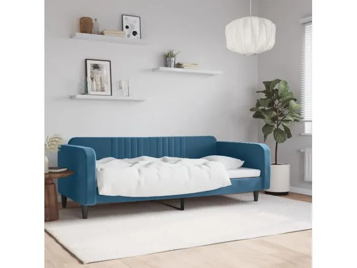 Tagesbett,Sofabett Blau 90x200 cm Samt -gkd74802