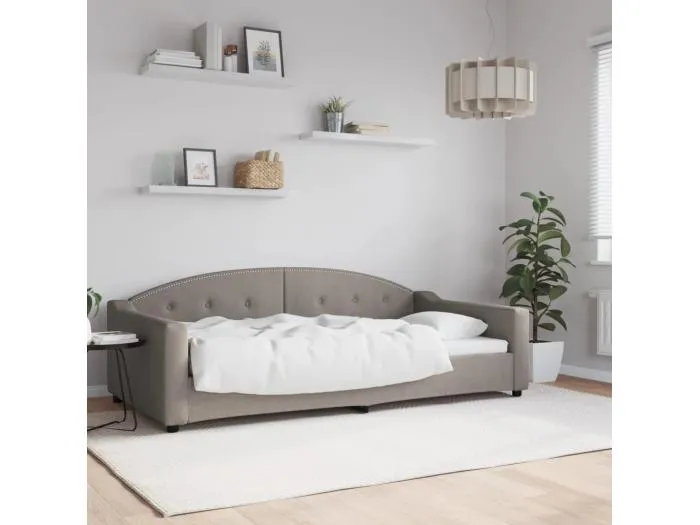 Tagesbett,Sofabett Taupe 100x200 cm Stoff -gkd82143