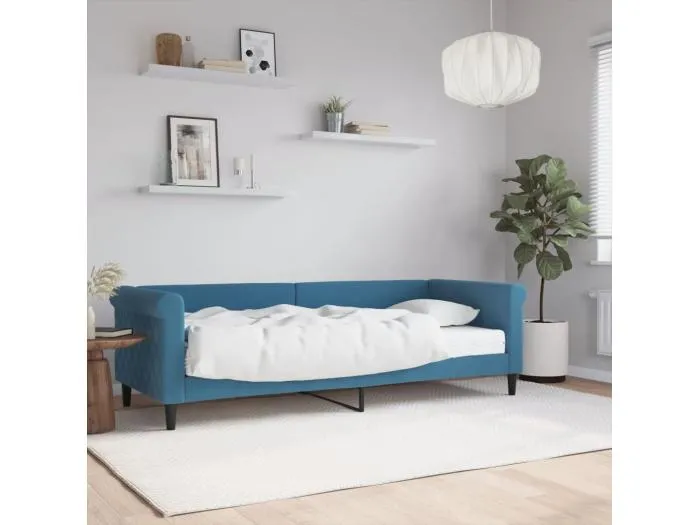 Tagesbett,Sofabett mit Matratze Blau 80x200 cm Samt -gkd88902