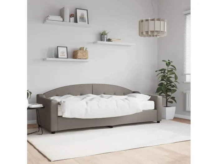Tagesbett,Sofabett mit Matratze Taupe 80x200 cm Stoff -gkd99239