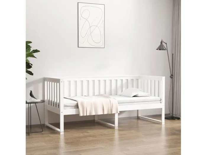 Tagesbett,Sofabett Weiß 75x190 cm Massivholz Kiefer -gkd45014