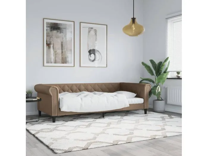 Tagesbett,Sofabett Cappuccino-Braun 80x200 cm Kunstleder -gkd52290