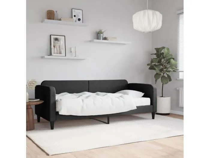 Tagesbett,Sofabett mit Matratze Schwarz 80x200 cm Stoff -gkd67960