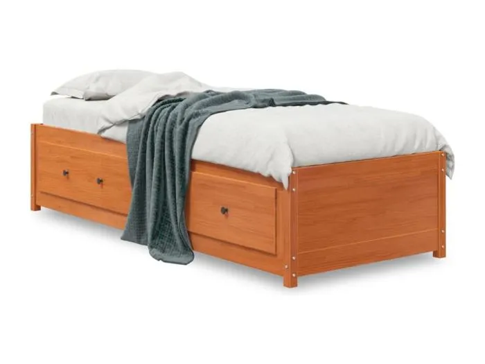 Tagesbett,Sofabett Wachsbraun 90x190 cm Massivholz Kiefer -gkd33048