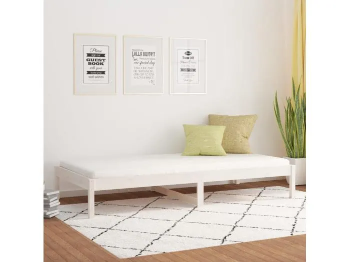 Tagesbett,Sofabett Weiß 90x200 cm Massivholz Kiefer -gkd31248