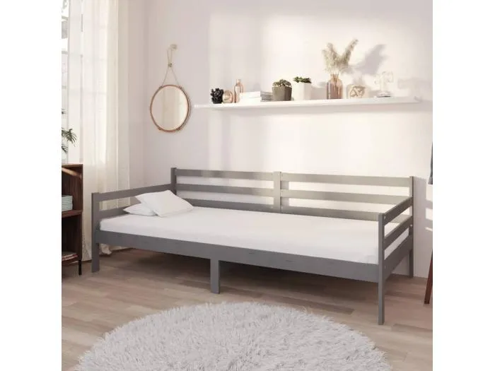 Tagesbett,Sofabett Grau Kiefer Massivholz 90x200 cm -gkd20872