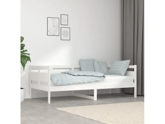 Tagesbett,Sofabett Weiß Massivholz Kiefer 90x190 cm -gkd49864