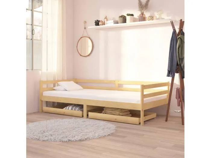 Tagesbett,Sofabett mit Schubladen 90x200 cm Massivholz Kiefer -gkd46861