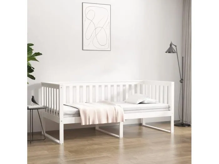 Tagesbett,Sofabett Weiß 90x190 cm Massivholz Kiefer -gkd37943