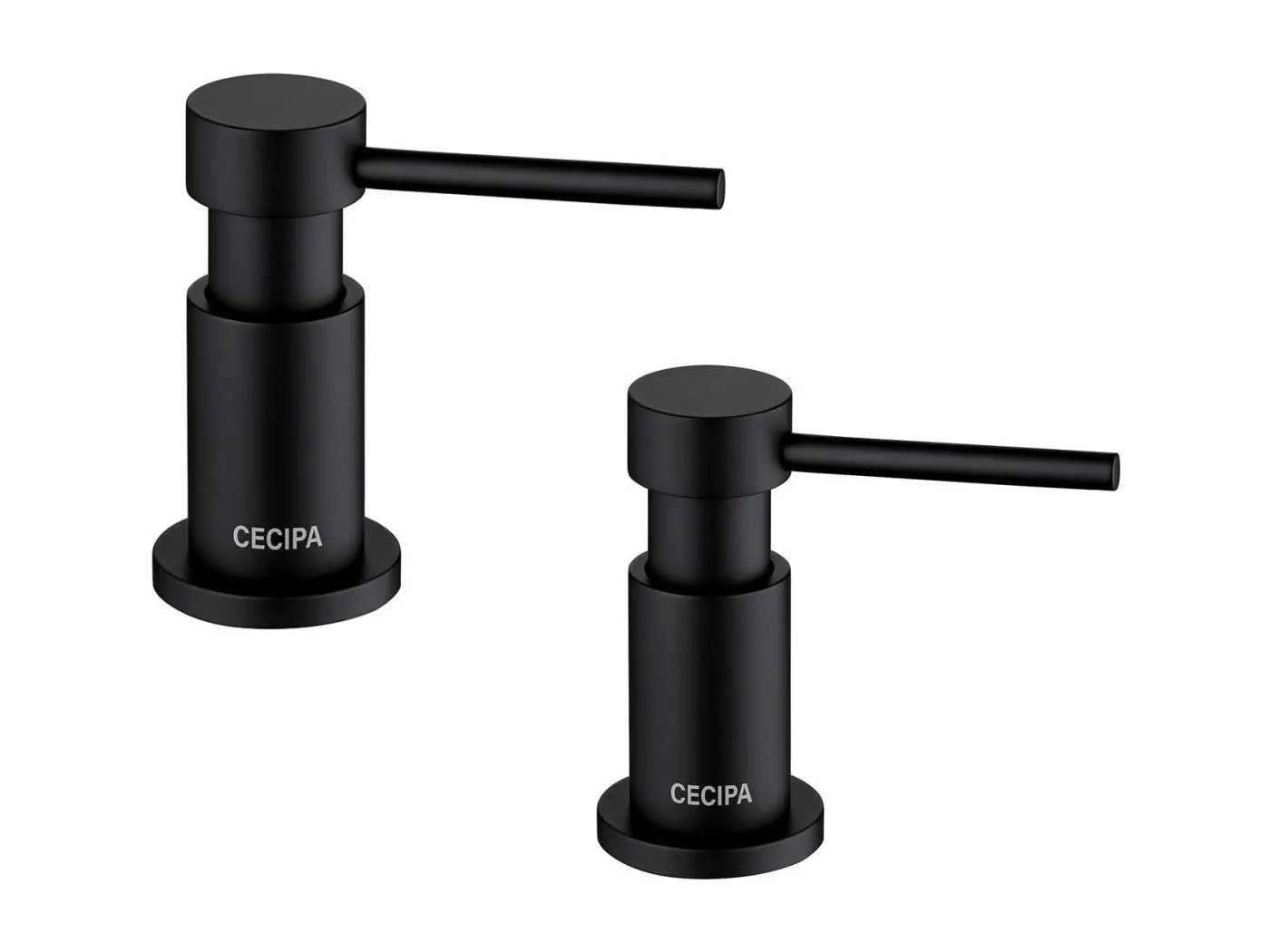 2er-Pack schwarzer Seifenspender für die Küche – Seifenspender für die Spüle mit 300 ml Behälter + 1,25 m Silikon-Verlängerungsschlauch