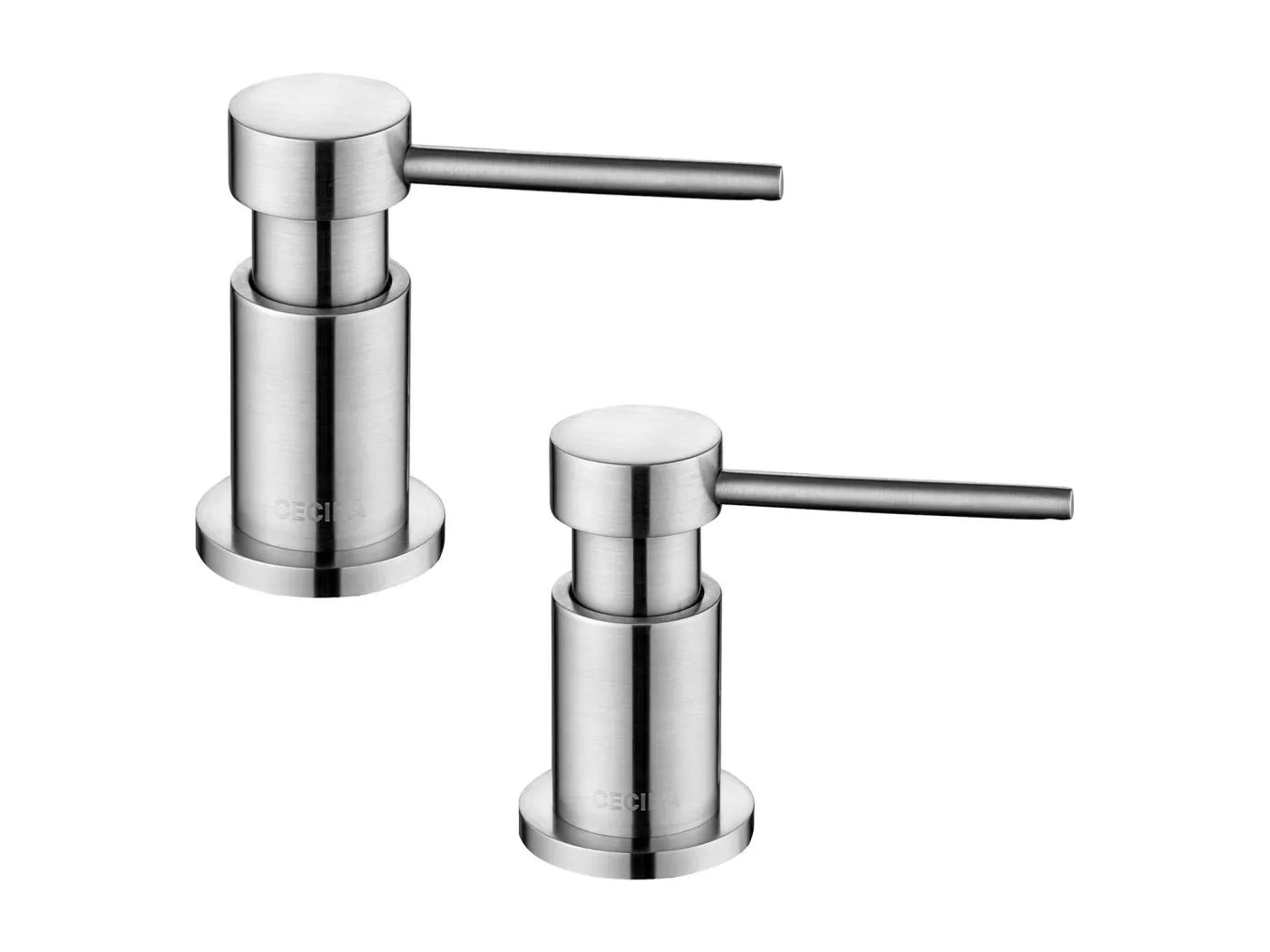 2 STK. Gebürsteter Küchenseifenspender für die Spüle mit 300-ml-Behälter + 1,25 m Silikon-Verlängerungsschlauch