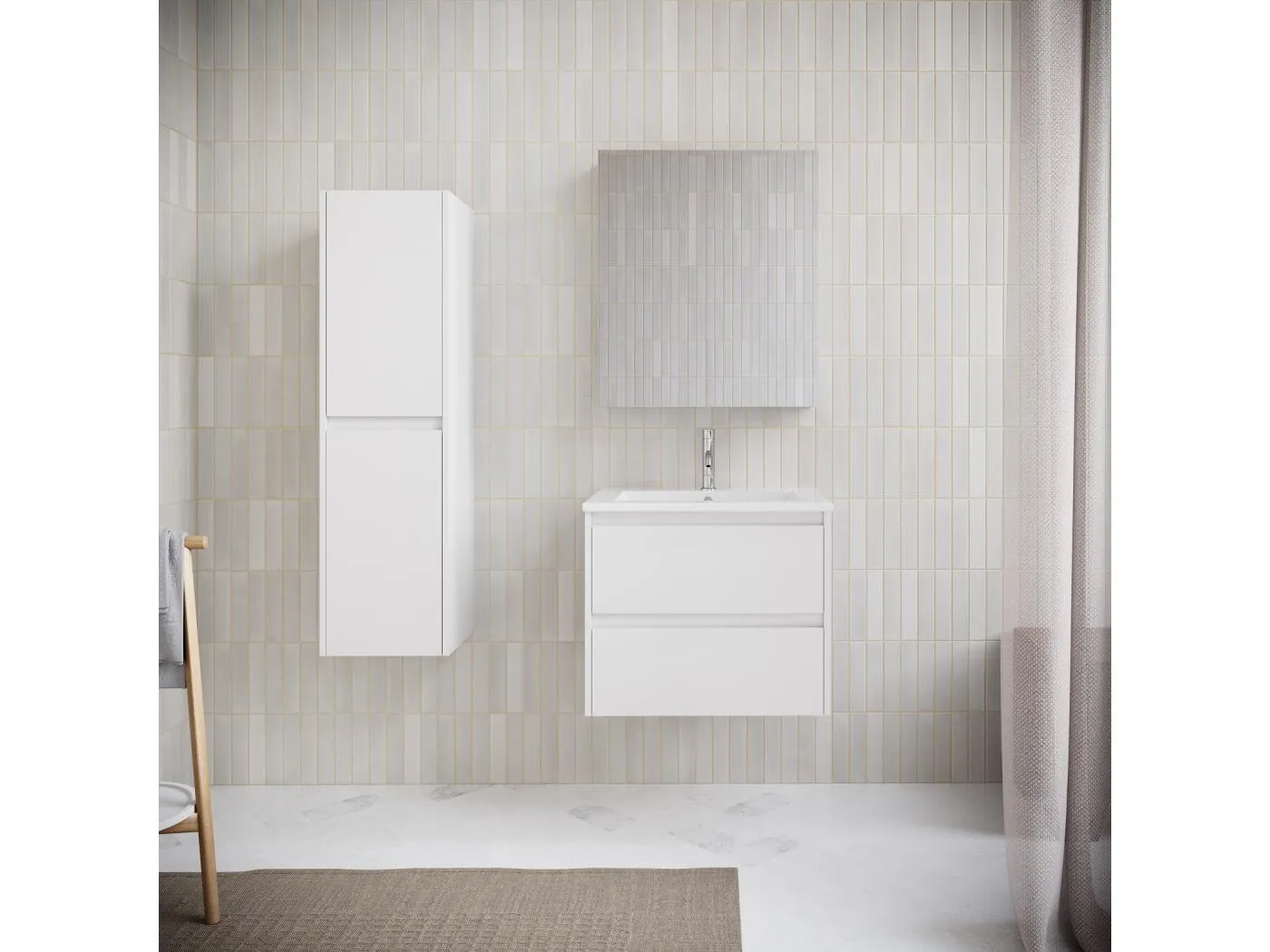 Waschtisch mit Unterschrank FORTINA 60 cm weiß