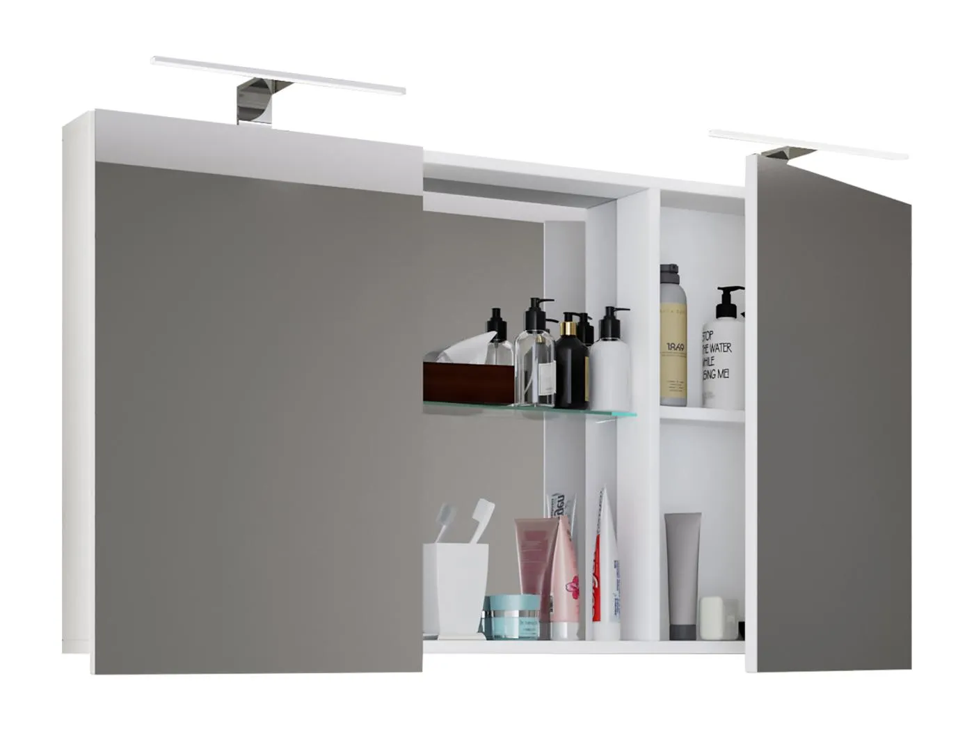 Breiter Spiegelschrank Spiegel Budasi mit Ablage