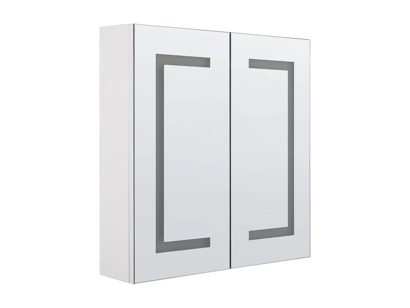 Moderner Bad-Spiegelschrank 60x60 cm 2 türig mit LED Beleuchtung weiß Mazarredo