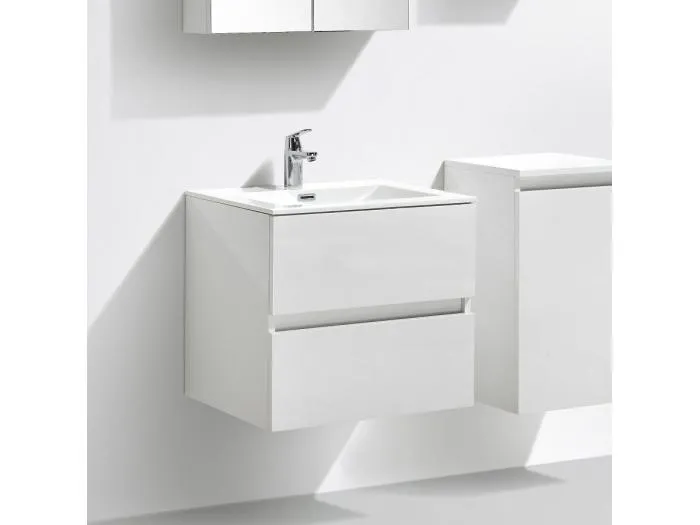 Waschtisch + Unterschrank 60cm montiert weiß lackiert SIENA