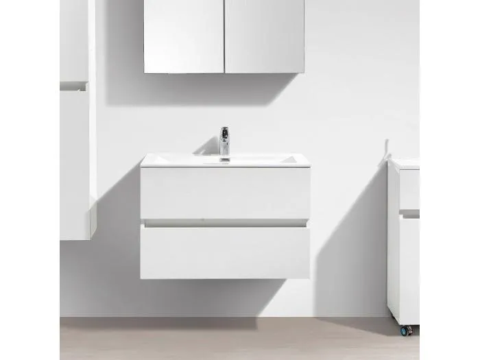 Waschtisch + Unterschrank 80cm montiert weiß lackiert SIENA