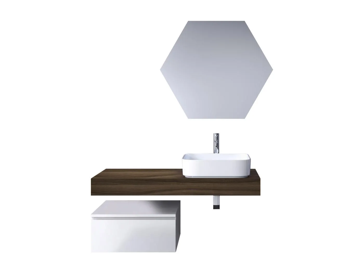 Zusammensetzung 4 Stücke ASTRA Walnuss / Weiß