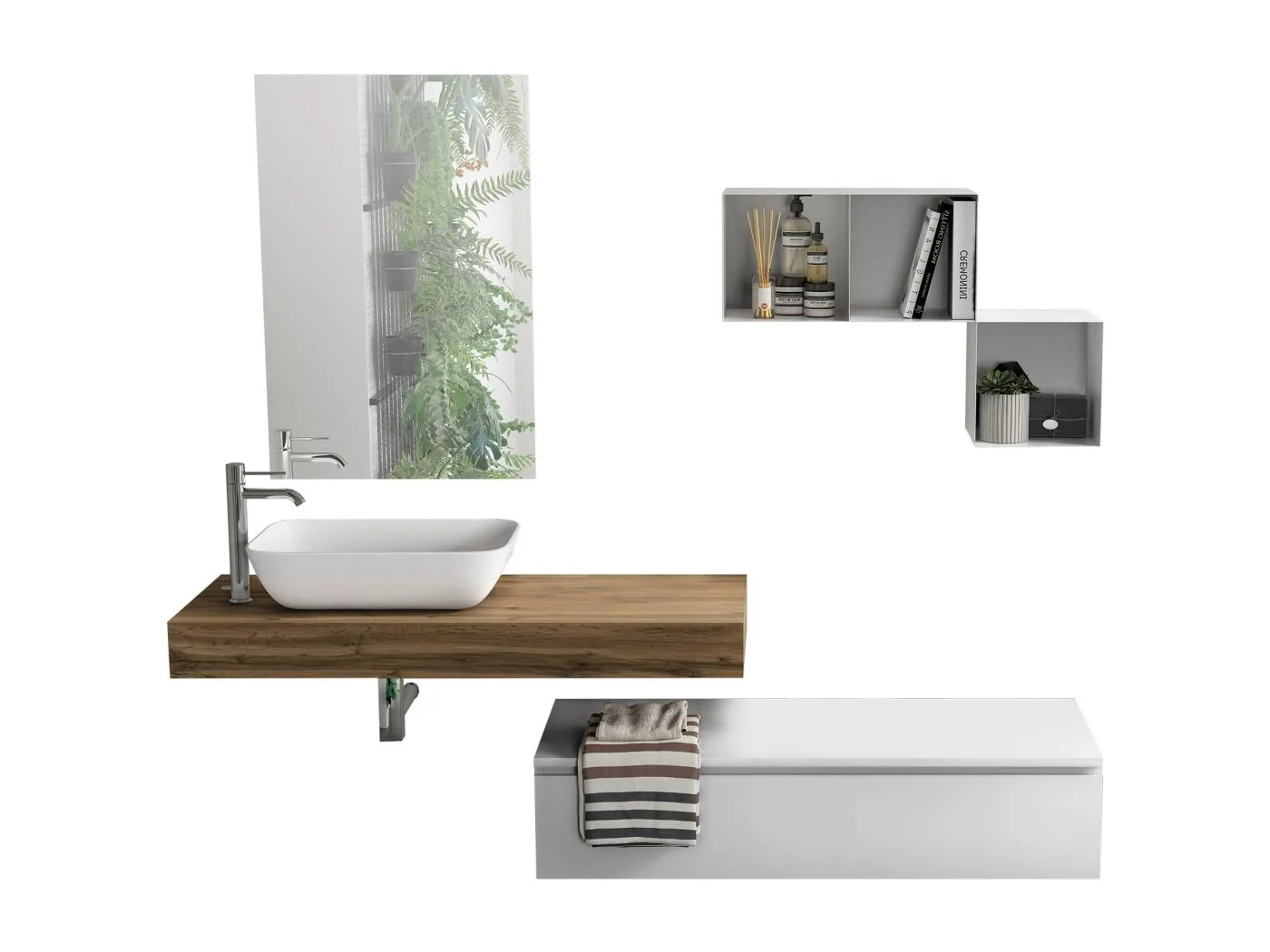 Zusammensetzung 4 Stücke ASTRA Eiche Honig / Weiß