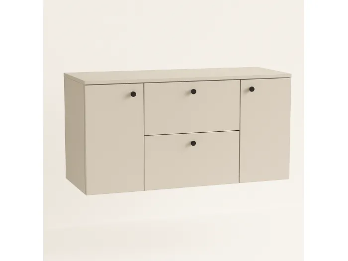 Waschtischunterschrank WENA, mit 2 Türen und 2 Schubladen, glatte Fronten, Beti, 120x60x47 cm, Kaschmir