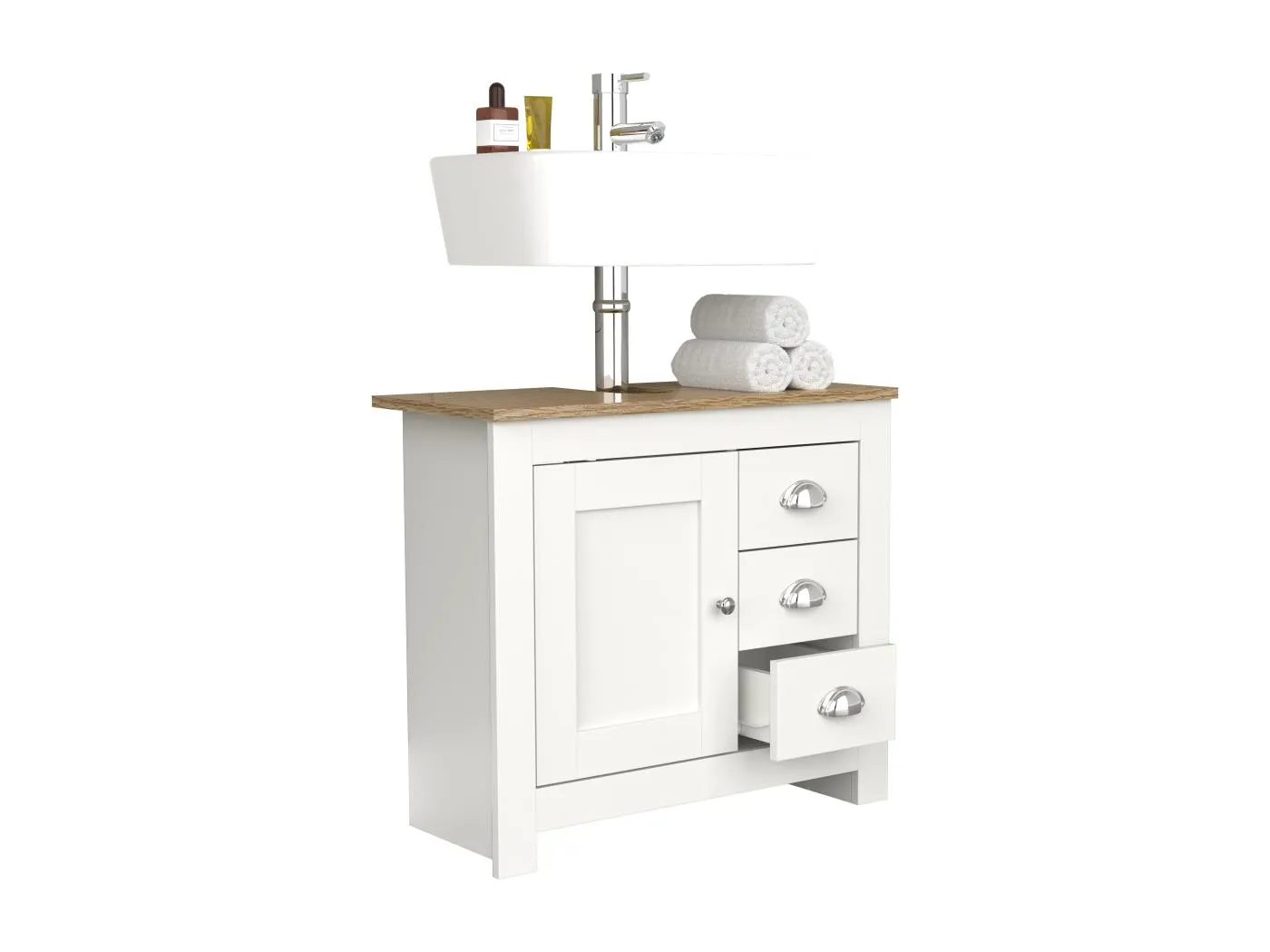 Holz Badmöbel Badunterschrank Schublade Balusa L