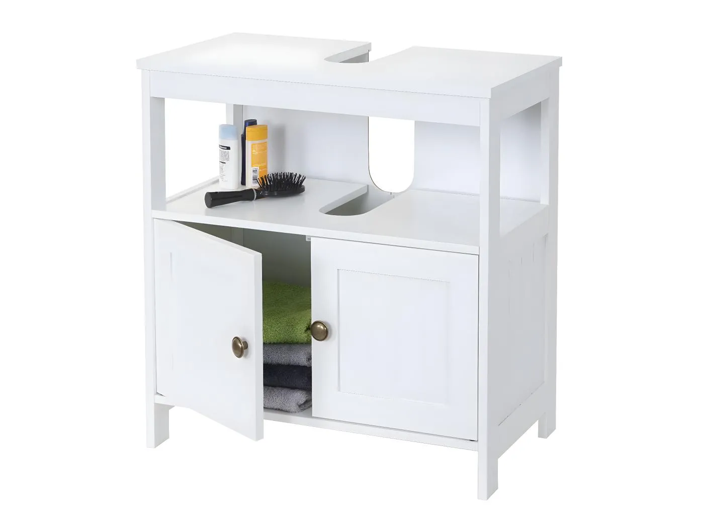 Waschbeckenunterschrank MCW-B63, Weiß