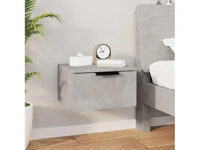 Wand-Nachttisch Betongrau Nachtschrank 34x30x20 cm -RN66037
