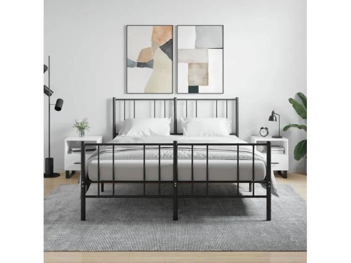 2er-Set Nachttische Nachtschrank Hochglanz-Weiß 40x35x47,5 cm Holzwerkstoff -RN84394