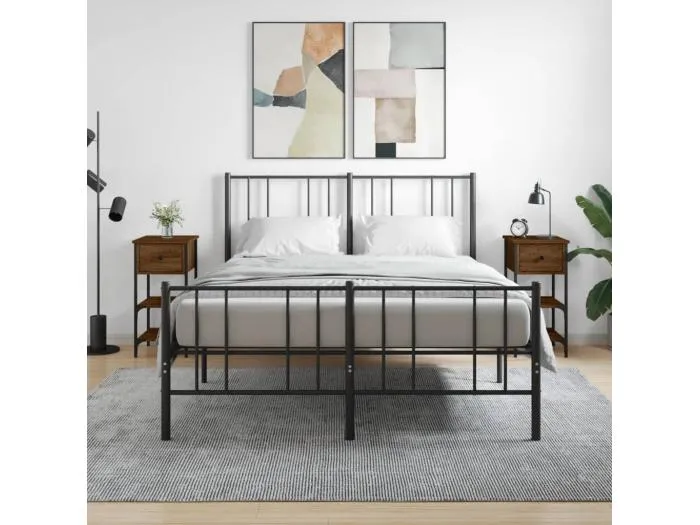 2er-Set Nachttische Nachtschrank Braun Eichen-Optik 34x36x70 cm Holzwerkstoff -RN51117